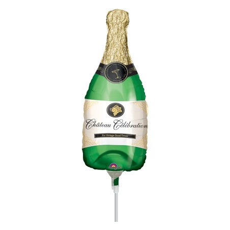 BALLON METALLIQUE  BOUTEILLE DE CHAMPAGNE 23 CM