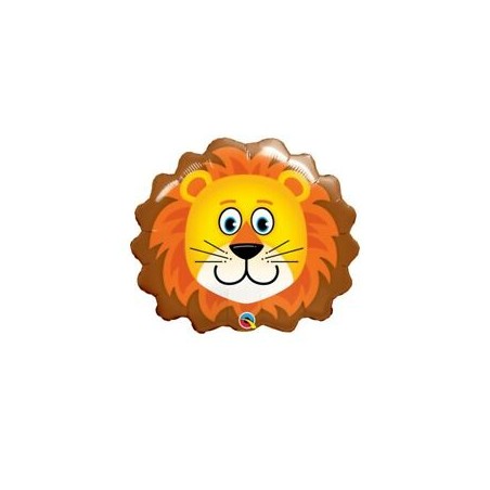 BALLON METALLIQUE A L'AIR TETE DE LION 23 CM