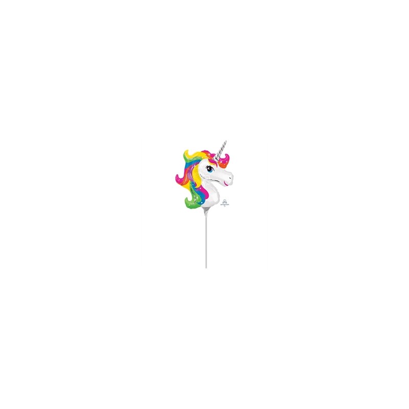 BALLON METALLIQUE 9'' TETE DE LICORNE  23 CM