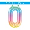 BALLON METALIQUE CHIFFRE 0 MULTI 41 CM 