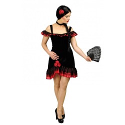 DEGUISEMENT ESPAGNOLE LUCITA NOIR ET ROUGE TAILLE 40-42