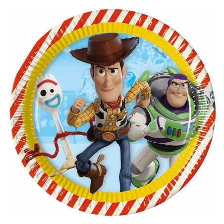 8 ASSIETTES CARTON TOYS STORY 23 CM