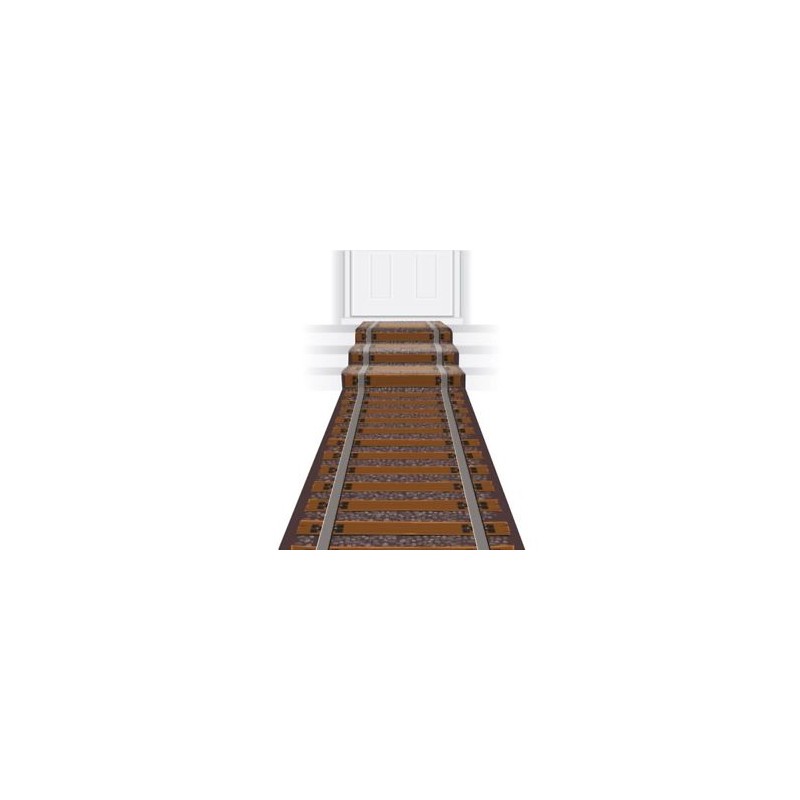 TAPIS DE DECORATION RAILS DE CHEMIN DE FER 61 CM X 3.05 M TAPIS DE DECORATION RAILS DE CHEMIN DE FER 61 CM X 3.05 M