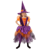 DEGUISEMENT SORCIERE LAURELIN ORANGE-VIOLET TAILLE 140 CM