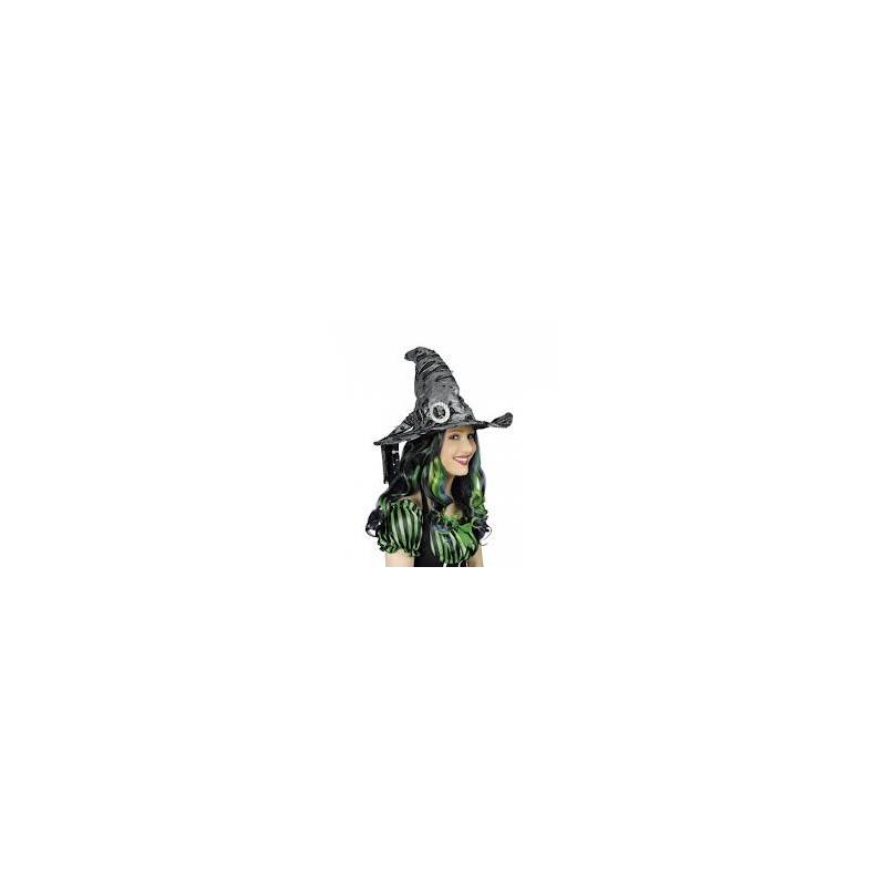 CHAPEAU DE SORCIERE ARGENT METALLIQUE CHAPEAU DE SORCIERE ARGENT METALLIQUE