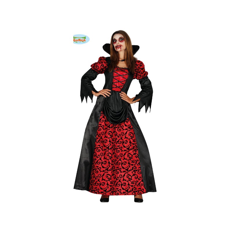 DEGUISEMENT ROBE LONGUE VAMPIRE ROUGE ET NOIRE TAILLE XL DEGUISEMENT ROBE LONGUE VAMPIRE ROUGE ET NOIRE TAILLE XL