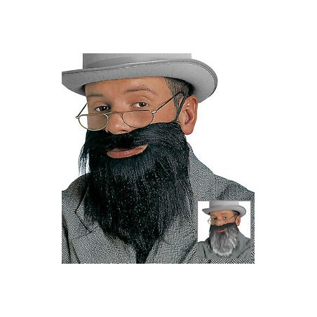 BARBE AVEC MOUSTACHE COULEURS ASSORTIES NOIR OU GRIS
