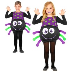 DEGUISEMENT ARAIGNEE VIOLET ET NOIR  TAILLE 110 CM 
