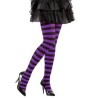 COLLANT NOIR RAYE VIOLET TAILLE UNIQUE ADULTE