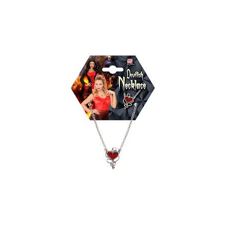 COLLIER PIERRRE COEUR ROUGE DEMONIAQUE