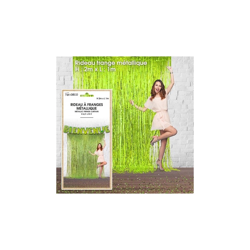 RIDEAU A FRANGES METALIQUE VERT RIDEAU A FRANGES METALIQUE VERT