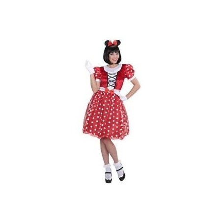 DEGUISEMENT ROBE SOURIS ROUGE A POIDS BLANC  TAILLE S 