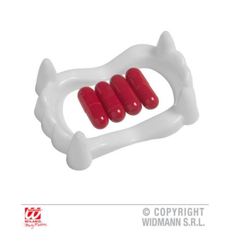 DENTIER VAMPIRE AVEC CAPSULES DE SANG 