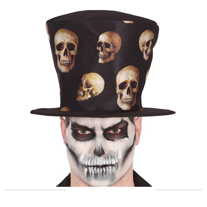CHAPEAU HAUT DE FORME AVEC TETE DE MORT CHAPEAU HAUT DE FORME AVEC TETE DE MORT