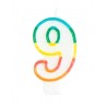 BOUGIE MULTICOLORE CHIFFRE 9