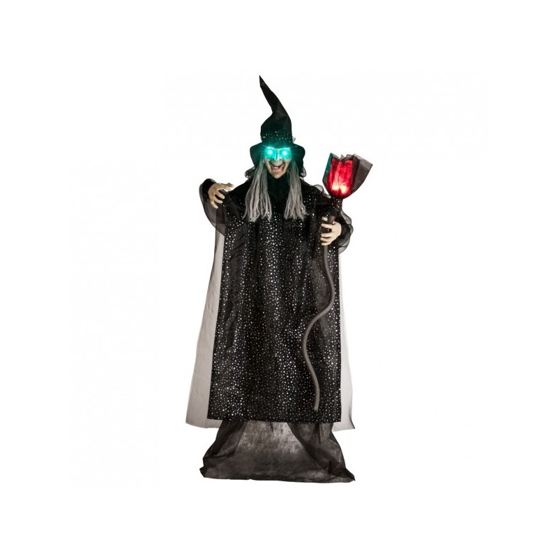 DECORATION HALLOWEEN SORCIERE SUR PIED AVEC BALAI SON ET LUMIERE 180 CM DECORATION HALLOWEEN SORCIERE SUR PIED AVEC BALAI SON ET LUMIERE 180 CM