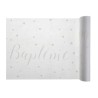 CHEMIN TABLE BAPTEME BLANC  30 CM X 5 M 