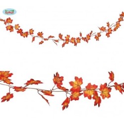 GUIRLANDE FEUILLES D'AUTOMNE ERABLE ORANGE 190 CM