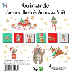 GUIRLANDE PAPIER FANIONS NOEL 4 METRES