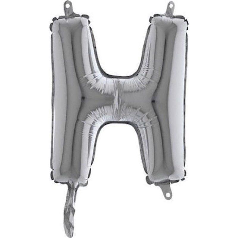 BALLON METALLIQUE LETTRE H ARGENT 35 CM BALLON METALLIQUE LETTRE H ARGENT 35 CM