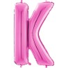 BALLON METALLIQUE LETTRE K FUSCHIA 35 CM