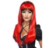 PERRUQUE CHEVEUX LONGS ROUGE AVEC NOEUD