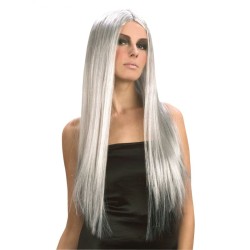 PERRUQUE LONGUE GRISE FEMME HALLOWEEN 