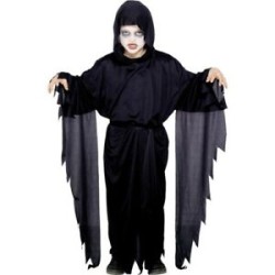 DEGUISEMENT TUNIQUE NOIRE FANTOME FAUCHEUSE TAILLE 10-12 ANS