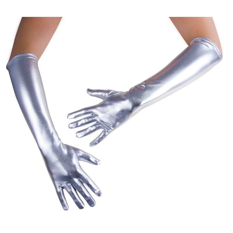 GANTS LONGS 45 CM ARGENT GANTS LONGS 45 CM ARGENT