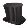 CHAPEAU HAUT DE FORME NOIR SATINE 20 CM