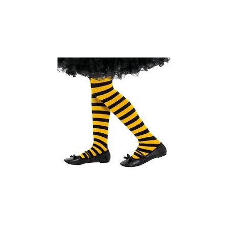 COLLANT RAYES JAUNES ET NOIRS ENFANT TAILLE 4-6 ANS