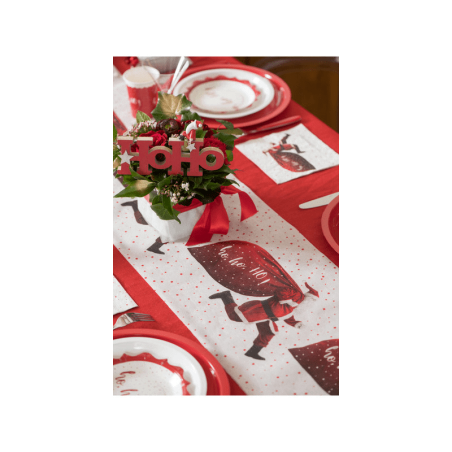 CHEMIN DE TABLE PERE NOEL HO HO HO