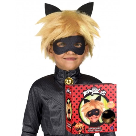 PERRUQUE ET MASQUE CHAT NOIR MIRACULOUS 