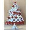 SAPIN JOYEUX NOEL EN BOIS PAILLETE ROUGE 16 CM