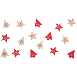 SACHET 16 SAPINS ETOILES BOIS A DISPERSER MODELES ASSORTIES 