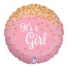 BALLON METALLIQUE ROND IT'S A GIRL SCINTILLANT HOLOGRAMME 18"