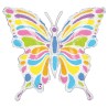 BALLON METALLIQUE PAPILLON PASTEL HOLOGRAMME  61 CM 