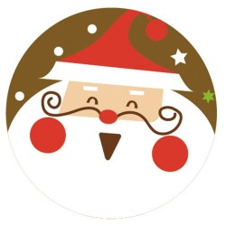 SACHET 20 DECORATIONS PERE NOEL RIEUR 5 CM