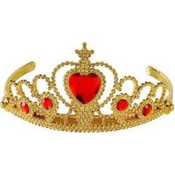 DIADEME OR AVEC PIERRE COEUR ROUGE 