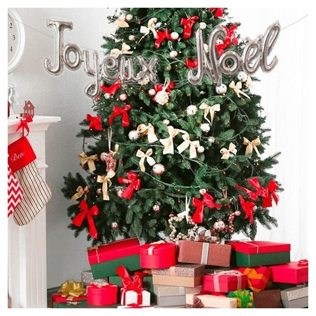 BALLON LETTRE JOYEUX NOEL ARGENT 2.50 METRES
