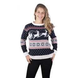 PULL DE NOEL ADULTE  BLEU TAILLE UNIQUE