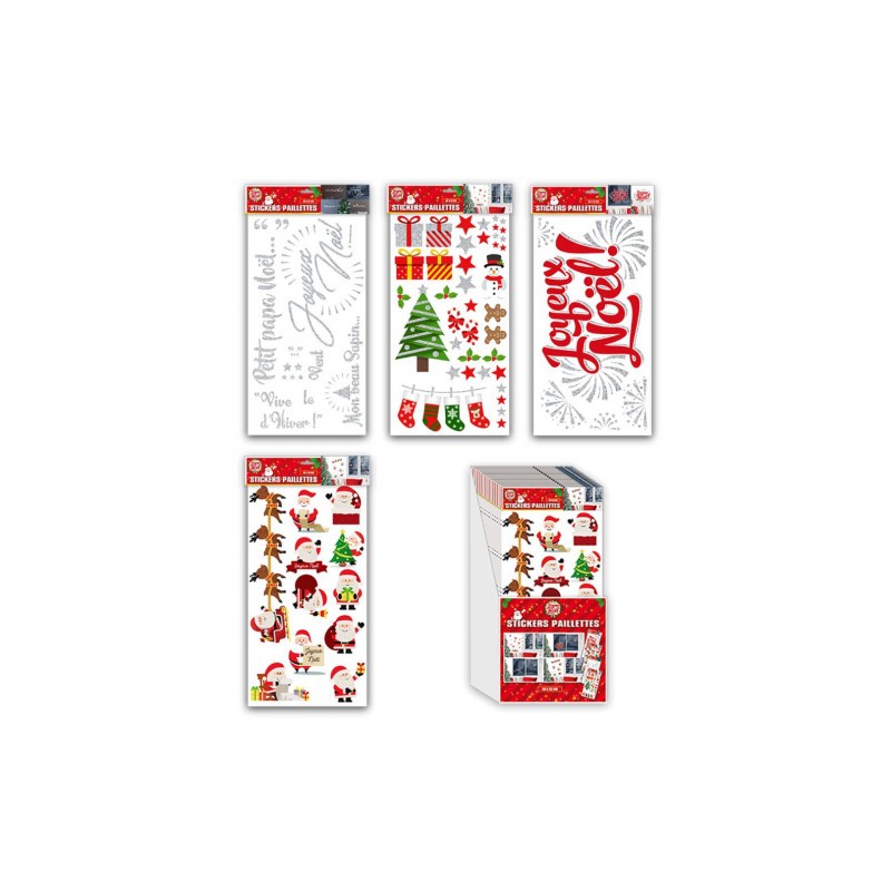 STICKERS PAILLETES NOEL MODELES ASSORTIS STICKERS PAILLETES NOEL MODELES ASSORTIS