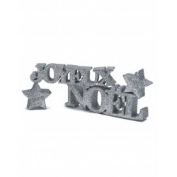 DECORATION DE TABLE JOYEUX NOEL ARGENT PAILLETTE