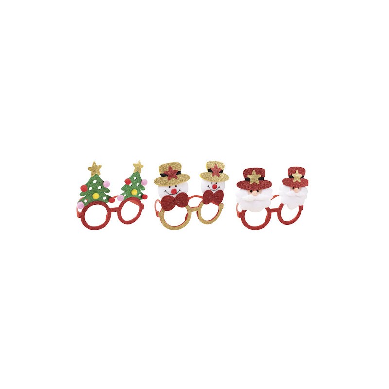 LUNETTES PLASTIQUE AVEC TISSU NOEL LUNETTES PLASTIQUE AVEC TISSU NOEL