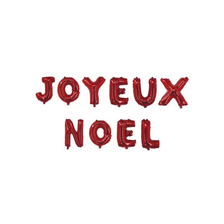 BALLON METALLIQUE JOYEUX NOEL HAUTEUR 30 CM  ROUGE 