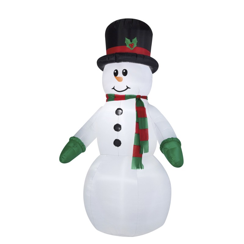 BONHOMME DE NEIGE GONFLABLE LUMINEUX 105 X 155 X 240 CM BONHOMME DE NEIGE GONFLABLE LUMINEUX 105 X 155 X 240 CM