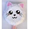 PINATA TETE DE CHAT BLANC A TAPER OU A TIRER