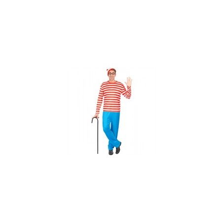 DEGUISEMENT HOMME RANDONNEUR A RAYURES TAILLE S 