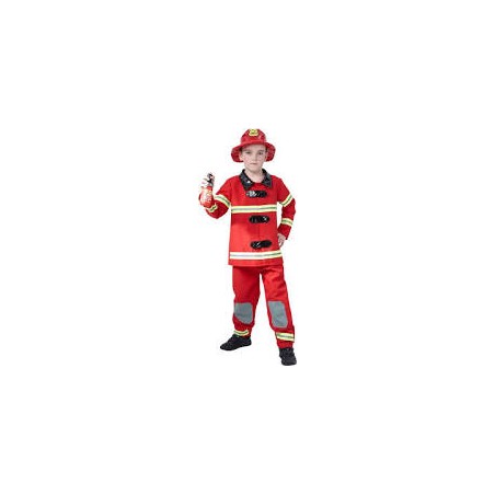 DEGUISEMENT POMPIER ROUGE TAILLE S  4-6 ANS 
