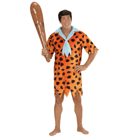 DEGUISEMENT HOMME DES CAVERNES ORANGE FRED TAILLE S